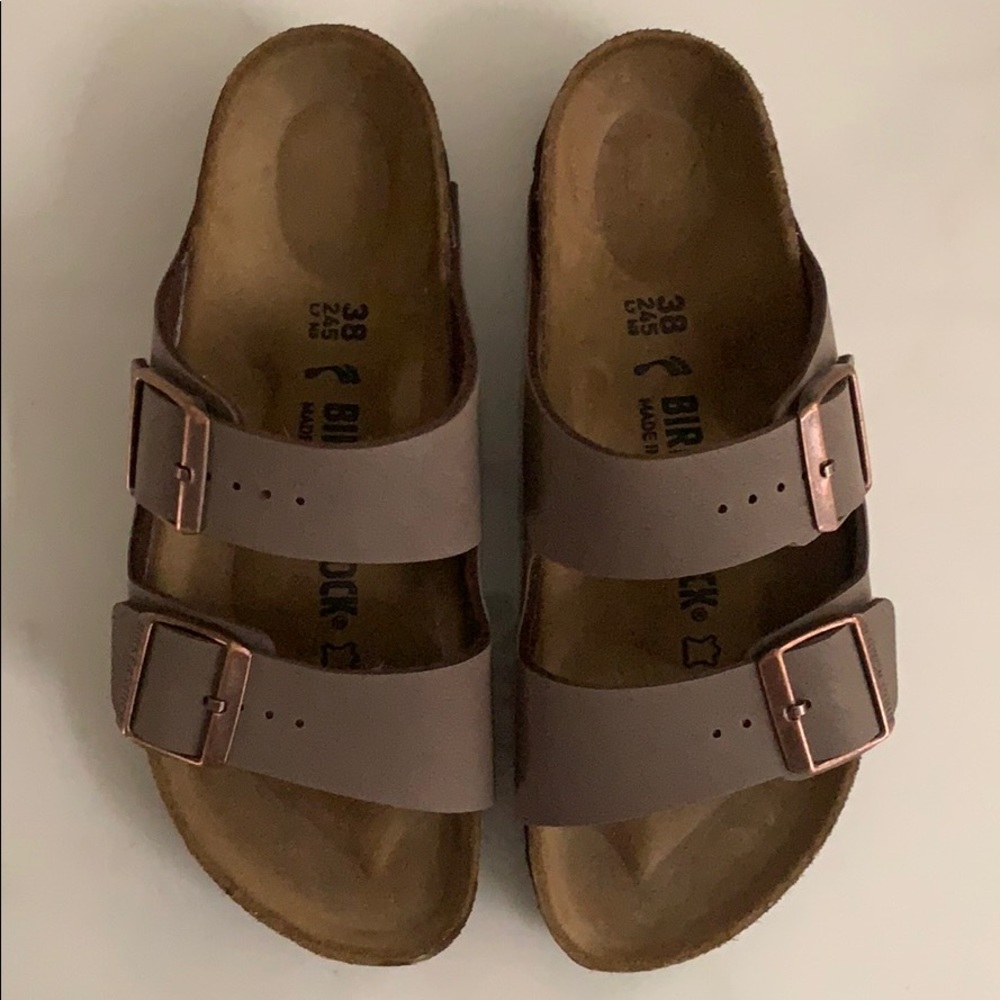 Birkenstock Arizona Wom 38 7 Leather Brown Sandals